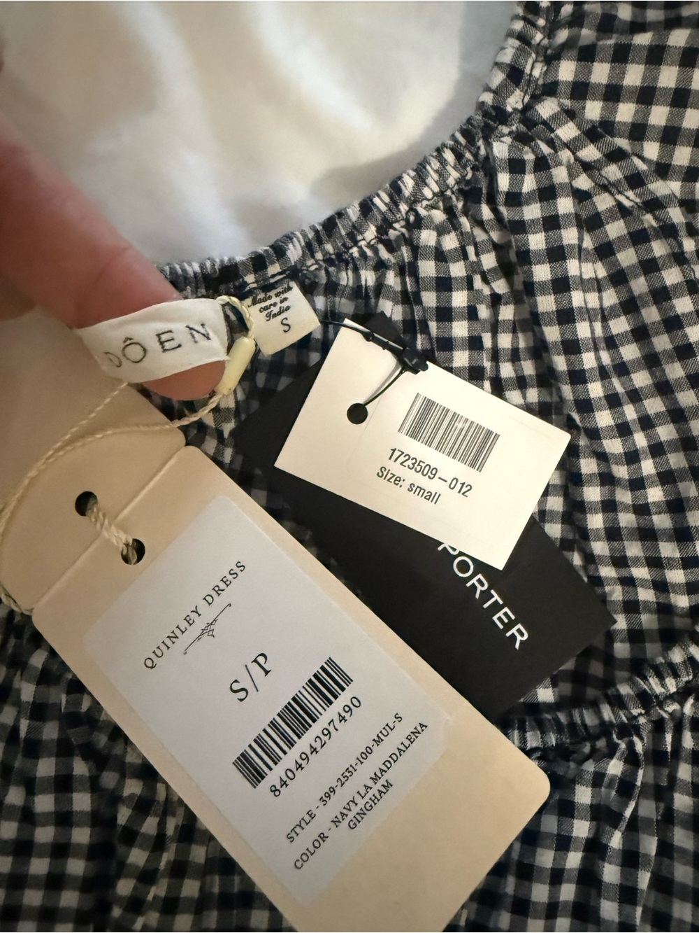 NWT Doen Quinley Dress in Navy La Maddalena Gingham! - Picture 5 of 11